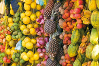 Diversidad de productos propios de la regin que se comercializan en los mercados locales.
