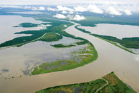 Delta fluvial del ro Atrato, en el golfo de Urab.