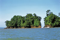 El litoral entre las bahas de Mlaga y Buenaventura est formado por acantilados de rocas blandas.