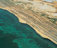 El litoral es el punto de encuentro de los dos elementos ms importantes para la preservacin de la vida sobre el planeta: agua y tierra. Cordn litoral Carrizal, La Guajira.