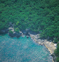 Las costas vivas surgen cuando al bajar el nivel del mar quedan expuestos acantilados, tal como se observa en la pennsula de Bar.