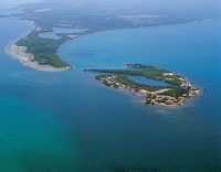 En el golfo se encuentran diversos accidentes geogrficos. Punta e isla San Bernardo, lmite norte del golfo.