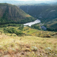 El ro Magdalena nace en el Macizo Colombiano, en las altas cumbres de la cordillera Central y recorre mltiples ambientes como nevados, pramos, bosques andinos, sabanas y valles inundables. Ro Magdalena en Timan.
