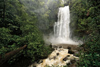Salto del Hornoyaco, en la Serranía de Los Churumbelos, departamento de Putumayo, con una altura de 60 metros aproximadamente.