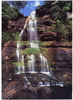 Cada de agua en la Serrana de La Macarena, uno de los lugares de Colombia que cuenta con mayores recursos hdricos.