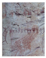 Una serie de figuras humanas que representan escenas propiciatorias de una buena cacera, son elementos fundamentales de los yacimientos arqueolgicos.